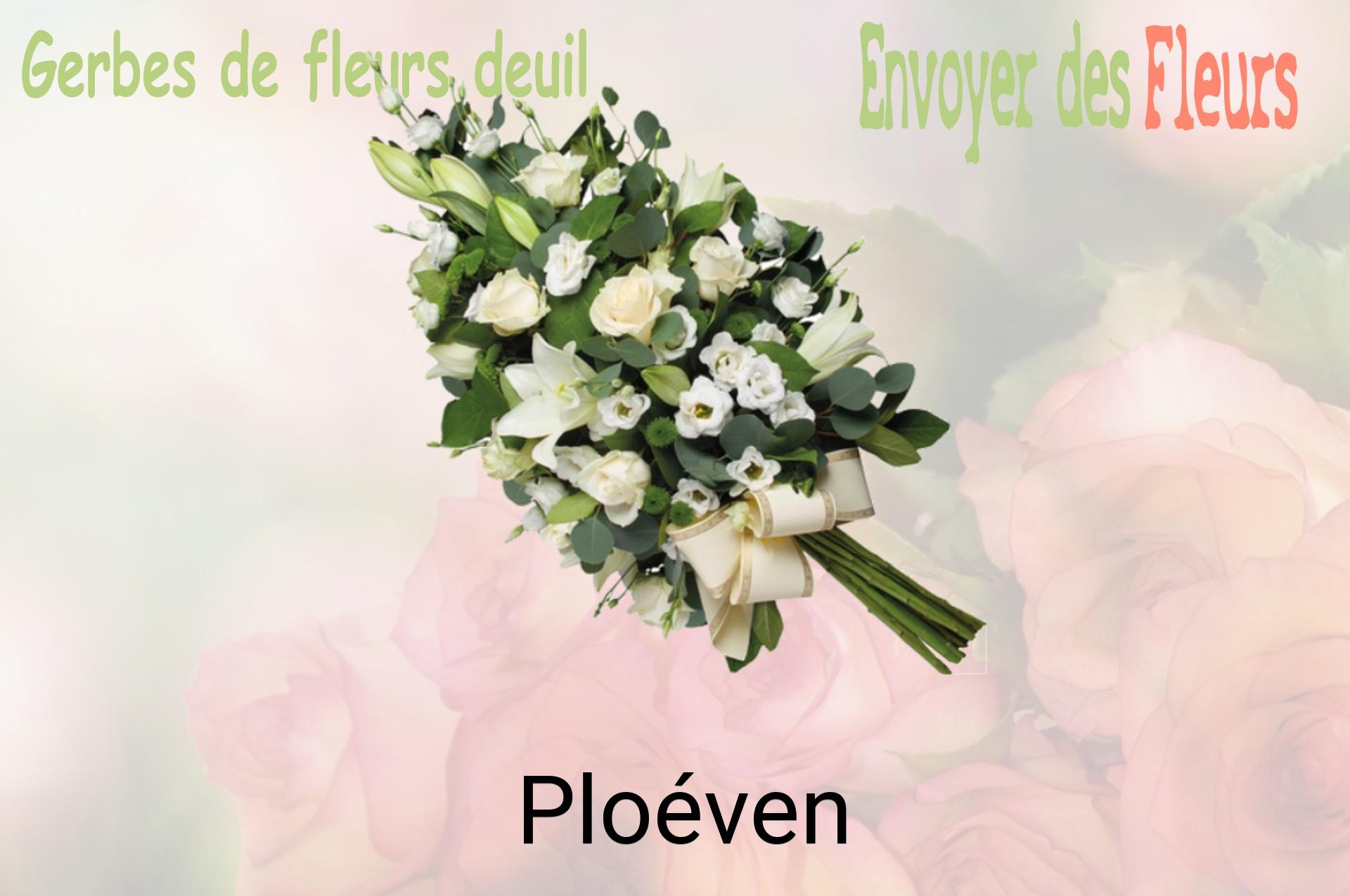 Gerbe de fleurs de deuil livrée à Ploéven